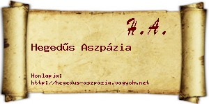 Hegedűs Aszpázia névjegykártya
