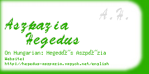 aszpazia hegedus business card